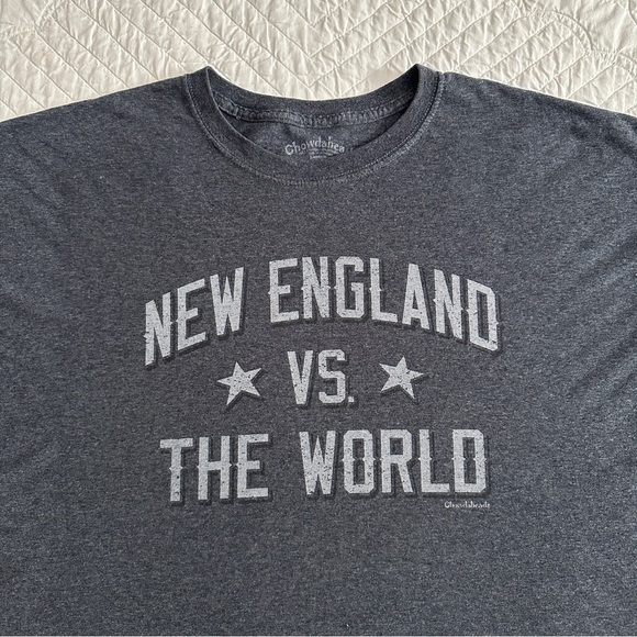 Chowdaheadz New England vs The World Patriots Gray Graphic T-Shirt 2XL - Picture 4 of 7